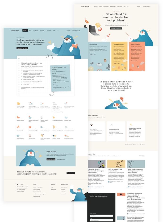 Immagini tratte dal sito di Bit on Cloud realizzato da Navoo con il CMS Umbraco